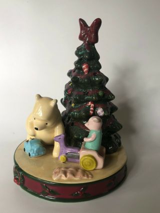 Vintage Disney Classic Pooh & Piglet Lighted Christmas Tree Ceramic Scene