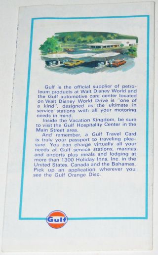 Vtg 1972 Gulf Oil Road Map I - 75 Walt Disney World Tomorrowland Etc Chicago/MI 3