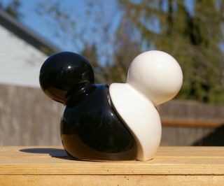 Walt Disney Black & White Mickey Mouse Ears Salt & Pepper Shaker Set 3 1/4 " Tall