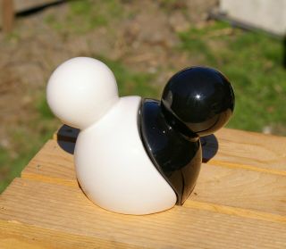 Walt Disney Black & White Mickey Mouse Ears Salt & Pepper Shaker Set 3 1/4 