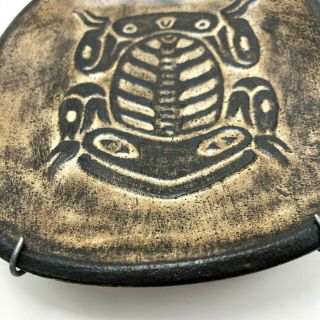 Vintage Haida Frog Ruth Meechan Canadian Art Pottery Clay Hanging Plate Signed 3