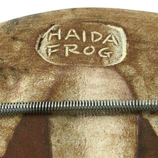 Vintage Haida Frog Ruth Meechan Canadian Art Pottery Clay Hanging Plate Signed 5