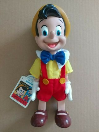 Vintage Disney Pinocchio 10” Jointed Vinyl Doll Applause Figure Doll With Tags