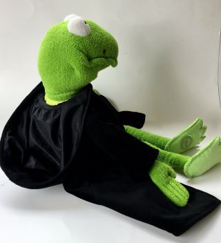Disney Store Muppets Dark Kermit The Frog Most Wanted Constantine Plush CAPE 17” 3