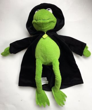 Disney Store Muppets Dark Kermit The Frog Most Wanted Constantine Plush CAPE 17” 4
