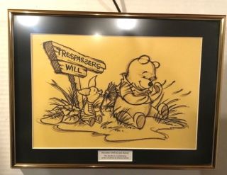 Winnie The Pooh And Piglet Lithograph By Jane Bonnet Includes Matted And Framed