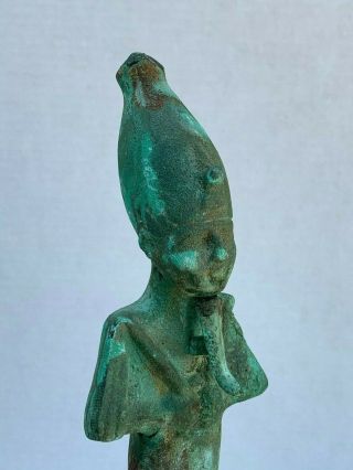 Antique Ancient Egypt Bearded Pharaoh Iron Figurine Egyptian King Tut? Sculpture
