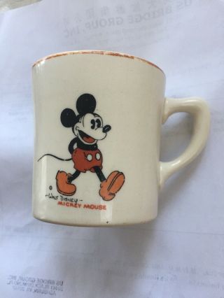 1932 - 1939 Vintage Mickey Mouse Mug Walt Disney Enterprises Early Patriot China