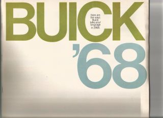 Orig.  1968 Buick,  Skylark,  Lesabre,  Wildcat,  Electra 225,  Riviera Sales Brochure