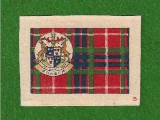 Clan Fraser Tartan Coat Of Arms 1922 Printed Silk Cairnbulg Castle
