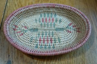 Vintage Native American Indian Navajo Handwoven Wedding Basket Tight Weave