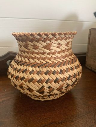 Handwoven Basket Tarahumara Indians,  Mexico,  Pine needle 5 inch 2