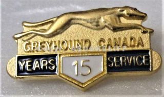 Greyhound Bus Lines Canada 15 Years Service Lapel Pin