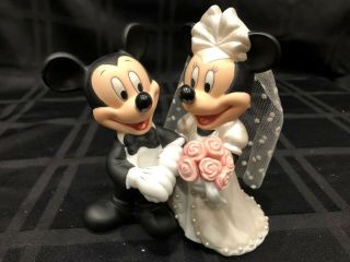 Mickey And Minnie Vintage Wedding Ceramic Figurine (bride And Groom) Cake Topper