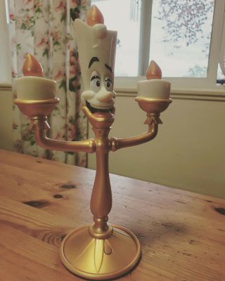 Beauty & The Beast Lumiere 8 " Figure Light Up Talking Disney Candelabra Candle