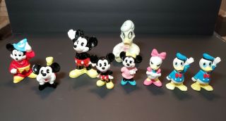 Vintage Disney Porcelain Figures Mickey Minnie Donald Daisy