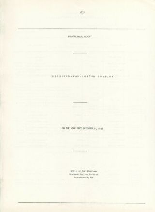 Richmond - Washington Company 1955 Fourth Annual Report