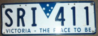 Vic Victoria Australia Car Number Plate Sri 411