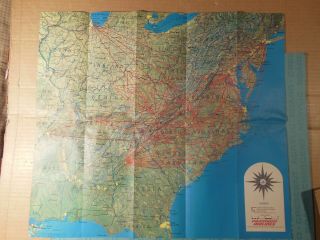 Piedmont Airlines,  1977 Route Map Fold - Out