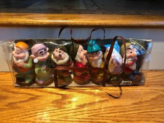 Disney Vintage Set Of 7 Dwarfs Rubber Dolls Toys 5.  5 " Snow White Seven Bath Toys