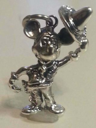 Disney Mickey Mouse Cowboy Sterling Charm 1970s