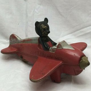 Vintage Mickey Mouse Toy Airplane Air Mail