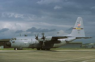 Aircraft Colour Slide - C - 130h 96 - 1004 Mn Ang Mildenhall June 2019