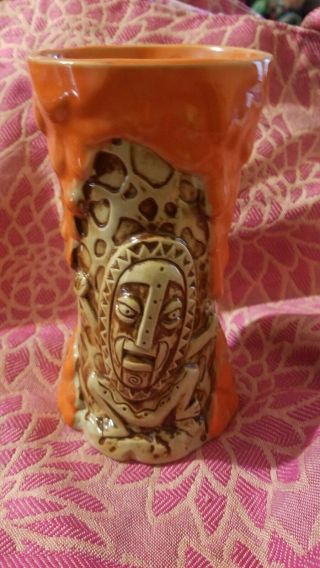 Disney Trader Sams Enchanted Tiki Bar Krakatoa Mug 2nd Edition Orange Lava