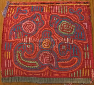 Siqui Nusu Mola Birds Parrots Snakes Art Vintage Huber Textile Reverse Applique