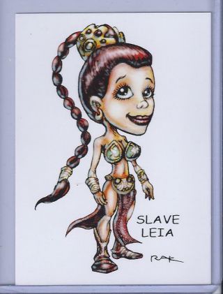 Slave Leia Star Wars Trading Card Art Signed By Rak Tattooine Near