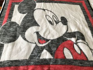 Vtg Biederlack Of America Disney Mickey Mouse Acrylic Throw Blanket 47 " X53 "