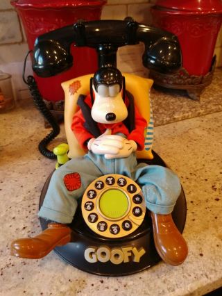 Disney Goofy Animated Talking Corded Telephone Phone Disneyana Made 1980