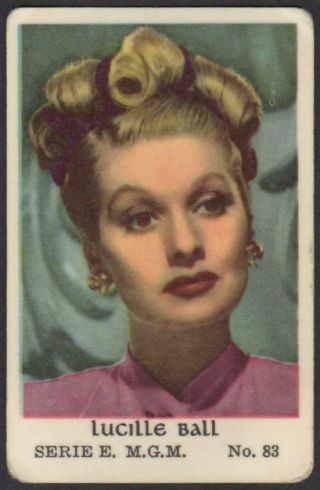 Lucille Ball - 1954 Vintage Swedish Serie E Movie Star Gum Card 83