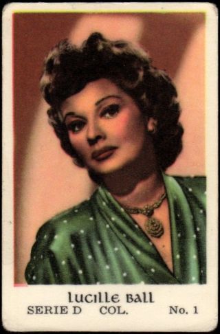 Lucille Ball - 1953 Vintage Swedish Serie D Movie Star Gum Card 1