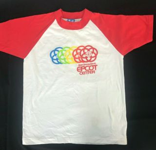 Vintage Disney World Epcot Center Character T - Shirt Ringer Baseball Youth Xl