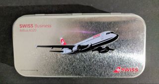 Swissair Business Airbus A320 Travel Comfort Kit Tin Case Swiss Aviation