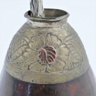 ANTIQUE BOMBILLA KIT TO DRINK YERBA MATE IN SILVER,  BRONZE AND COPPER 3