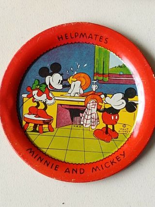 Vintage Circa 1930 ' s Micky Mouse Helpmate Plates. 3