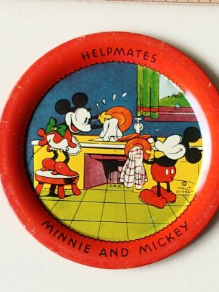 Vintage Circa 1930 ' s Micky Mouse Helpmate Plates. 4