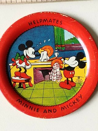 Vintage Circa 1930 ' s Micky Mouse Helpmate Plates. 5