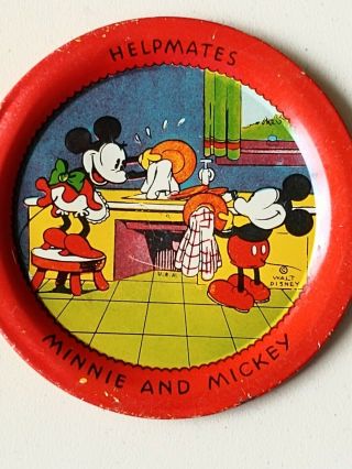 Vintage Circa 1930 ' s Micky Mouse Helpmate Plates. 6