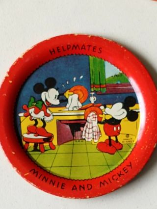 Vintage Circa 1930 ' s Micky Mouse Helpmate Plates. 7