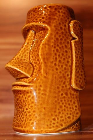 Htf 2006 Big Moai Tiki Farm Squid Design Tiki Mug Easter Island Ceramic Barware