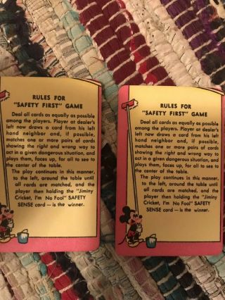 Vintage 1950 Disney Jiminy Cricket Safety First Game with Cards 7