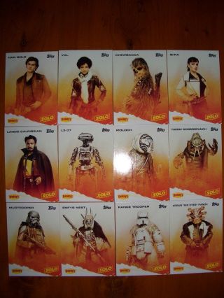 Star Wars Topps Solo Usa Exclusive Dennys Rare Card Set.