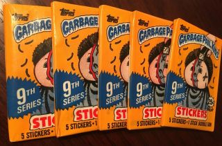 Vintage 1987 Topps Garbage Pail Kids Stickers.  9th Series 5 Packs