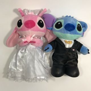 Disney Wedding Marriage Lilo Stitch & Angel Bride Groom 12 " Plush Exclusives