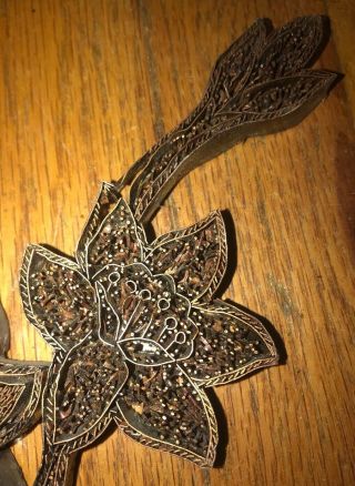 Vintage Copper Batik Stamp Flower  5