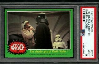 1977 Topps Star Wars 237 The Deadly Grip Of Darth Vader Psa 9