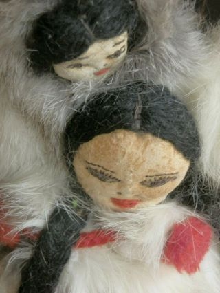 Inupiat Tribe,  INUIT Eskimo HANDMADE Doll,  MOTHER CHILD,  Seal Skin,  FUR/ Beads 3